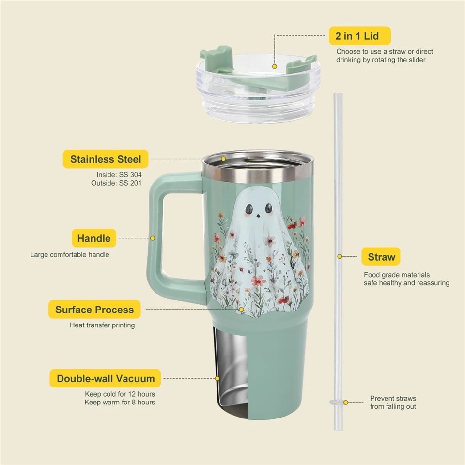 Large Tumbler With Straw